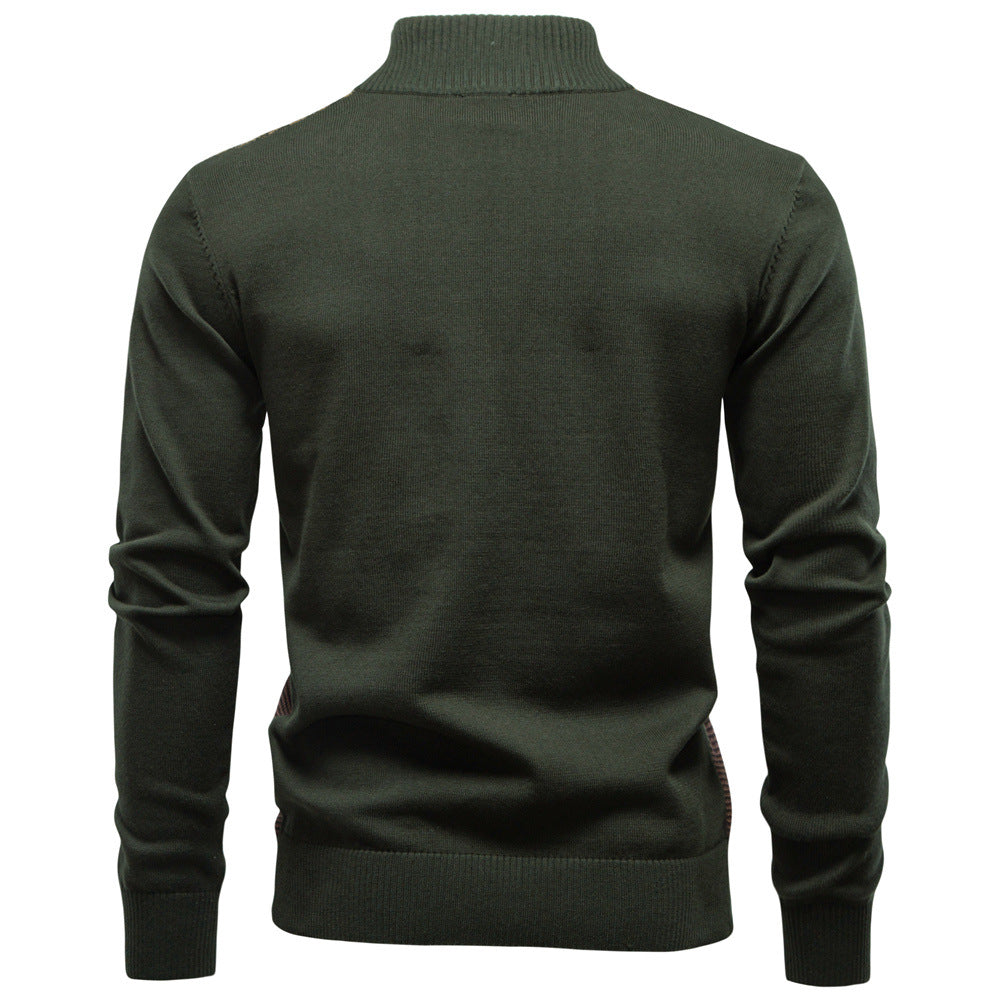 Men's half-zip pullover sweater. Comfortable long-sleeve knitwear for versatile casual style.