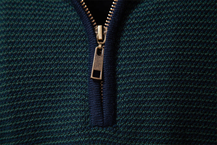 Men's casual half-zip pullover sweater. Comfortable, versatile knitwear for everyday modern style.