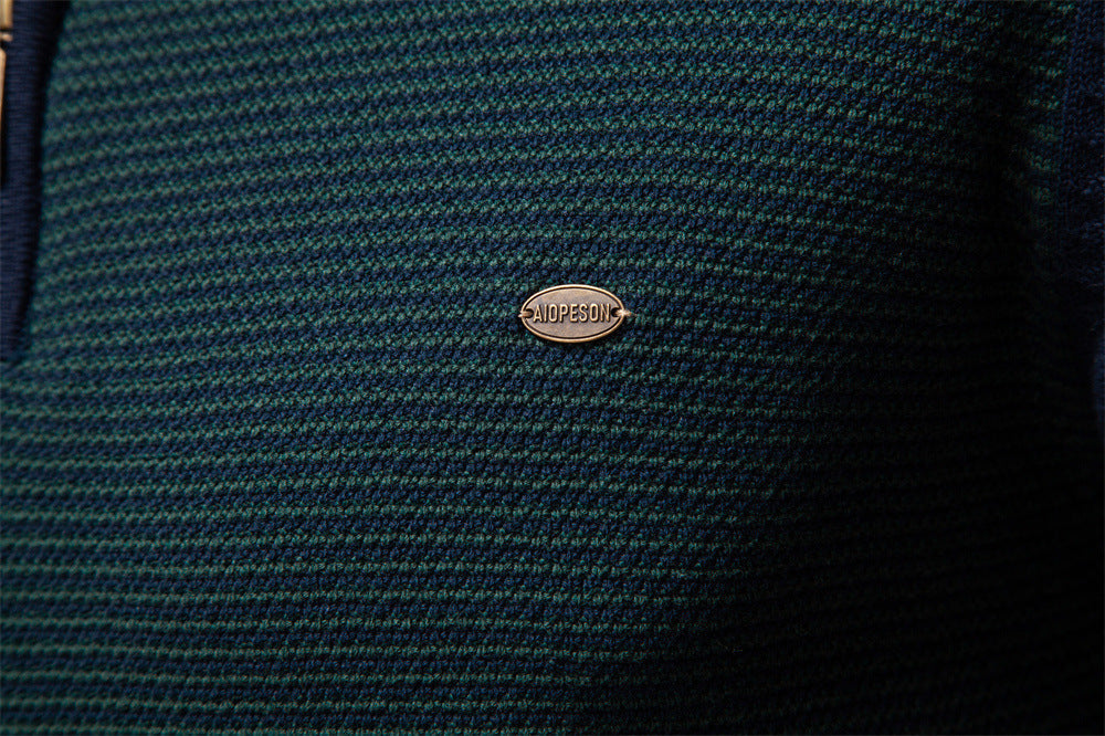 Men's half-zip pullover sweater. Ideal layering piece, comfortable & modern for smart-casual wear.