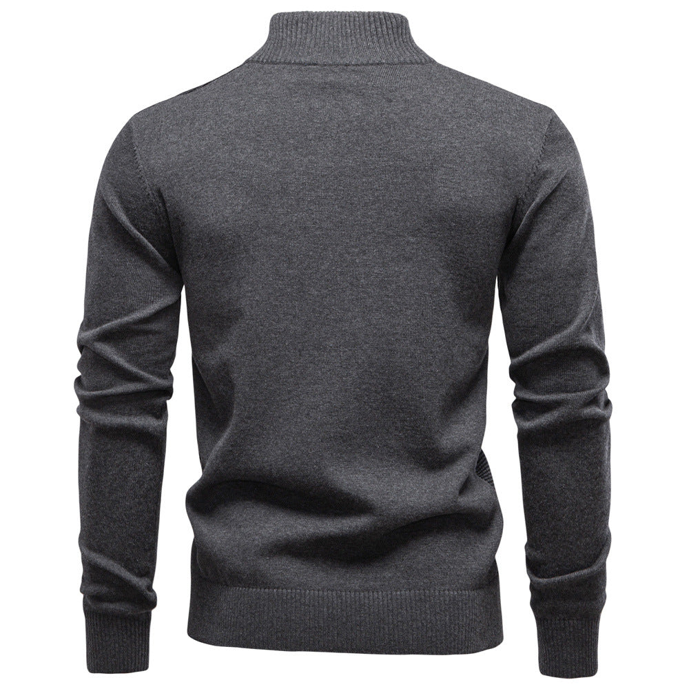 Versatile men's half-zip pullover sweater. Easy-to-style knitwear for smart or casual outfits.