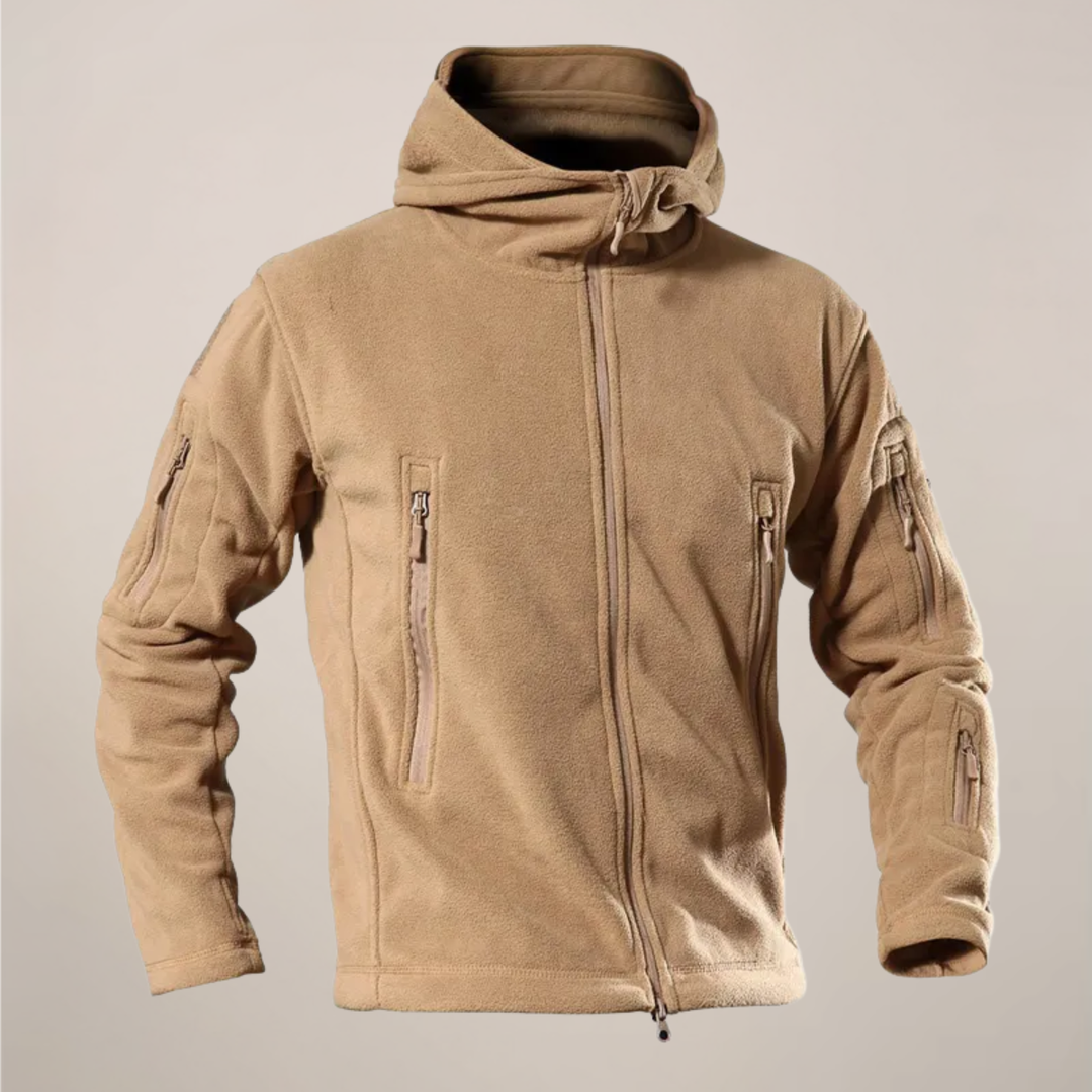 Men's outdoor hooded jacket for autumn. Lightweight, water-resistant, full-zip for layering. Great for adventures.