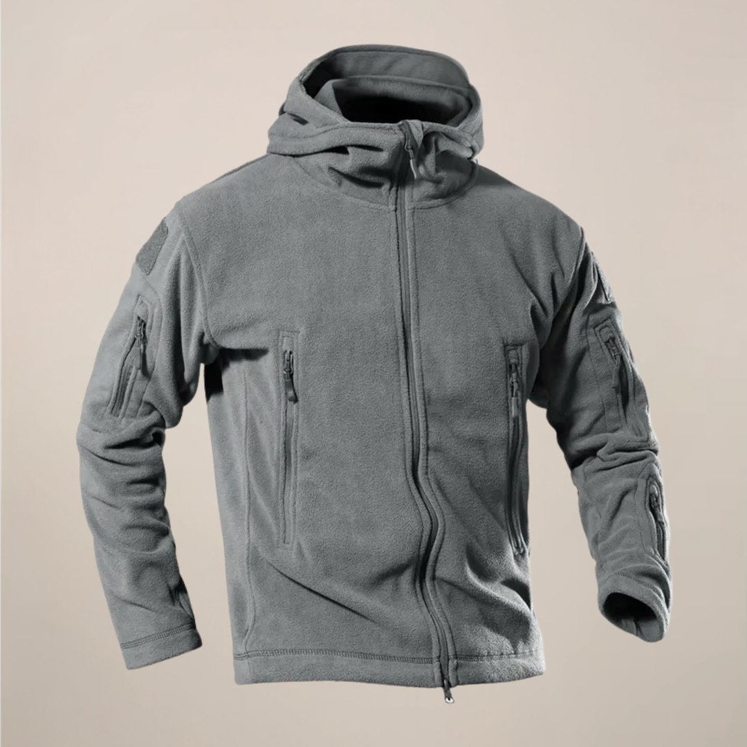 Men's full-zip hooded jacket, perfect autumn wear. Lightweight, water-resistant outerwear for casual outdoor adventures.
