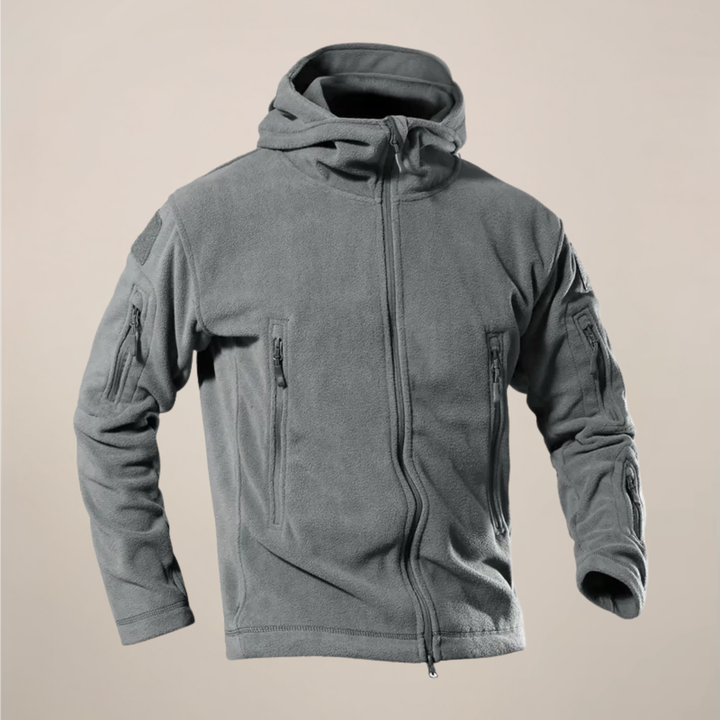 Men's full-zip hooded jacket, perfect autumn wear. Lightweight, water-resistant outerwear for casual outdoor adventures.