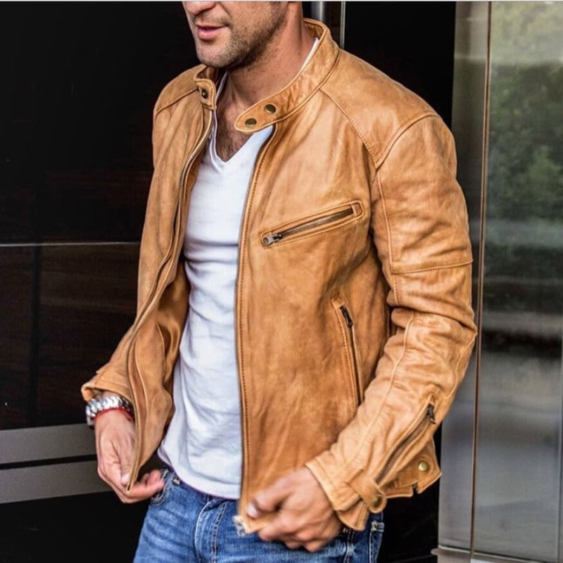Men's versatile weatherproof jacket in a modern style, perfect for all-season wear & daily outdoor activities.