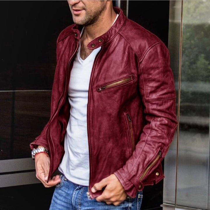 Modern men's all-season weatherproof jacket, ideal versatile outerwear for stylish comfort and daily adventures.