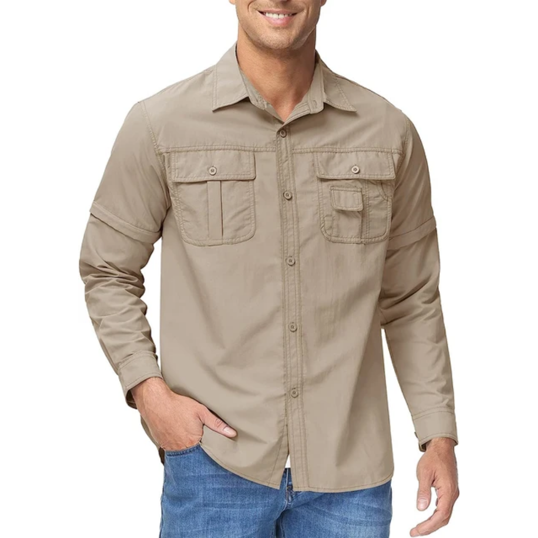 Arvo men's zip-off shirt, perfect for camping and travel gear.