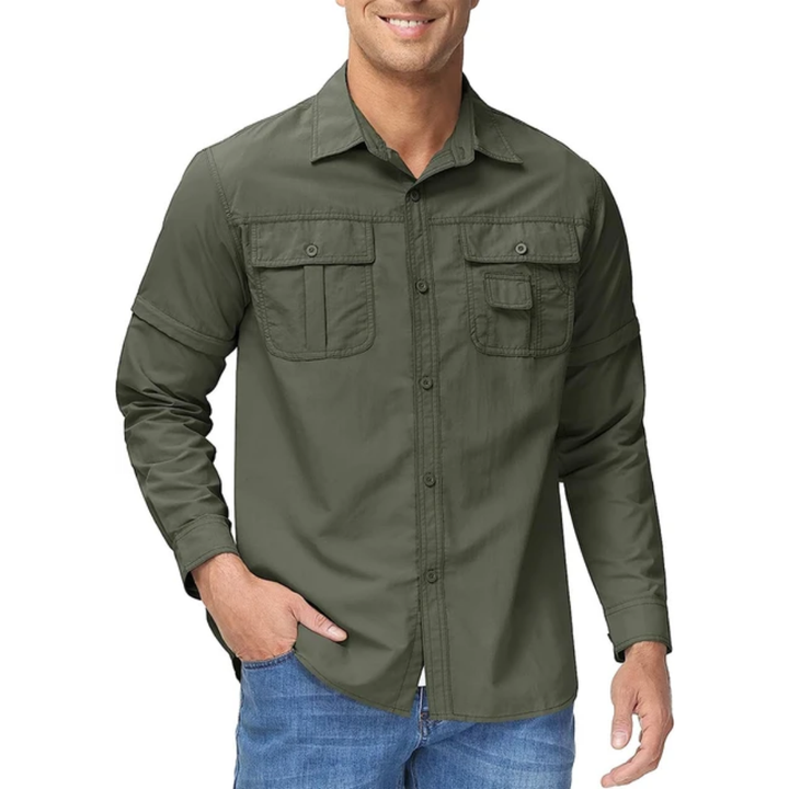 Men's Arvo outdoor shirt: quick-dry, sun protection, versatile zip-off design.