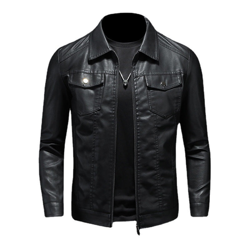 Classic men's black vintage jacket, an essential piece of timeless outerwear for sophisticated men's fashion. Comfortable.