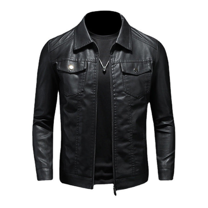 Classic men's black vintage jacket, an essential piece of timeless outerwear for sophisticated men's fashion. Comfortable.