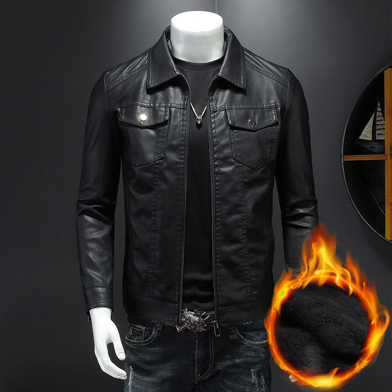 Men's vintage black jacket, a comfortable & stylish classic outerwear choice. Timeless men's fashion for everyday wear.