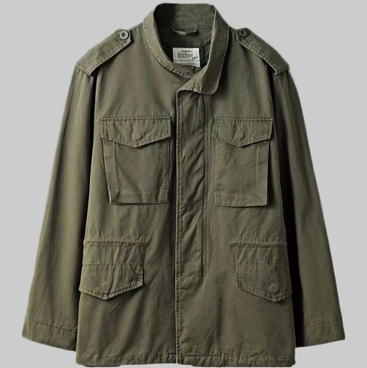 Stylish men's vintage military field jacket, perfect for practical, rugged outerwear & casual fashion.