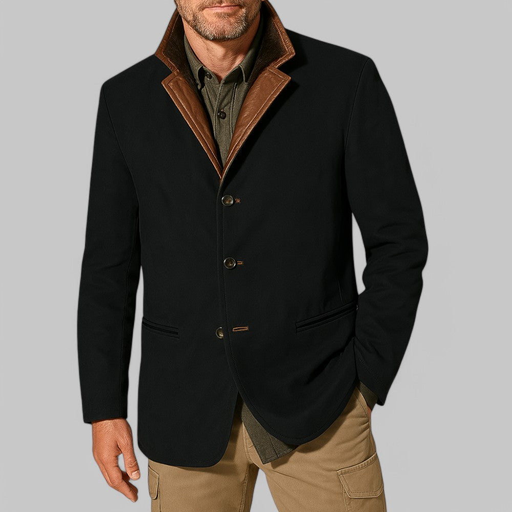 Men's vintage style blazer, classic autumn outdoor jacket for smart casual men's fashion. Fall apparel.