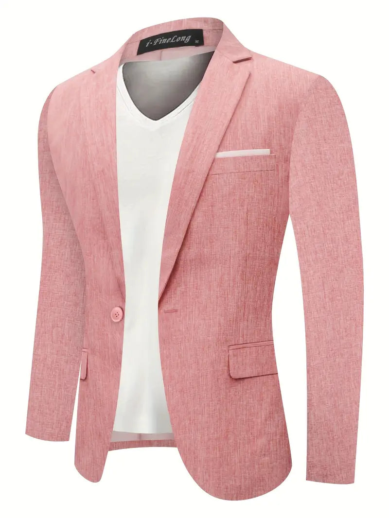 Men's vintage style smart-casual blazer, perfect for spring/summer semi-formal events. Stylish men's fashion jacket.