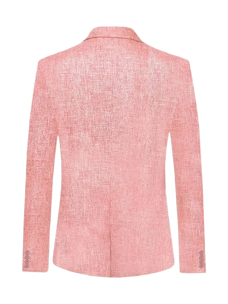Stylish men's pink vintage style blazer. Ideal smart-casual jacket for spring and summer semi-formal occasions.