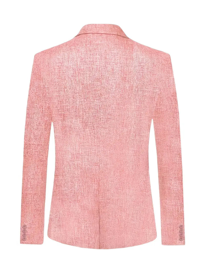 Stylish men's pink vintage style blazer. Ideal smart-casual jacket for spring and summer semi-formal occasions.