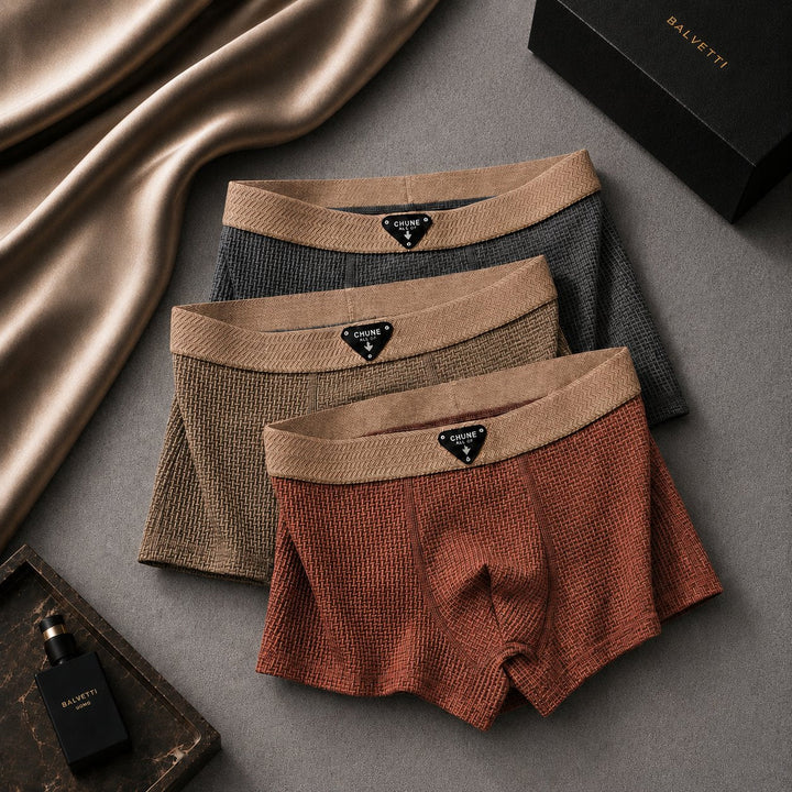 Soft men's waffle knit boxers, perfect for casual loungewear or everyday comfort wear.