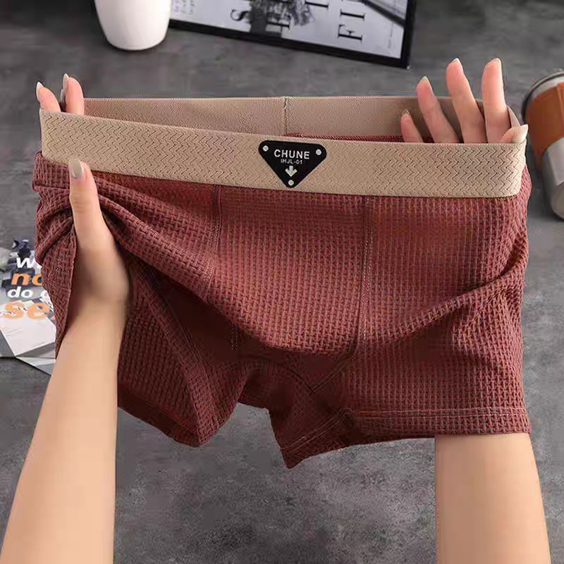 Men's comfy waffle knit boxer shorts, essential everyday underwear and loungewear.