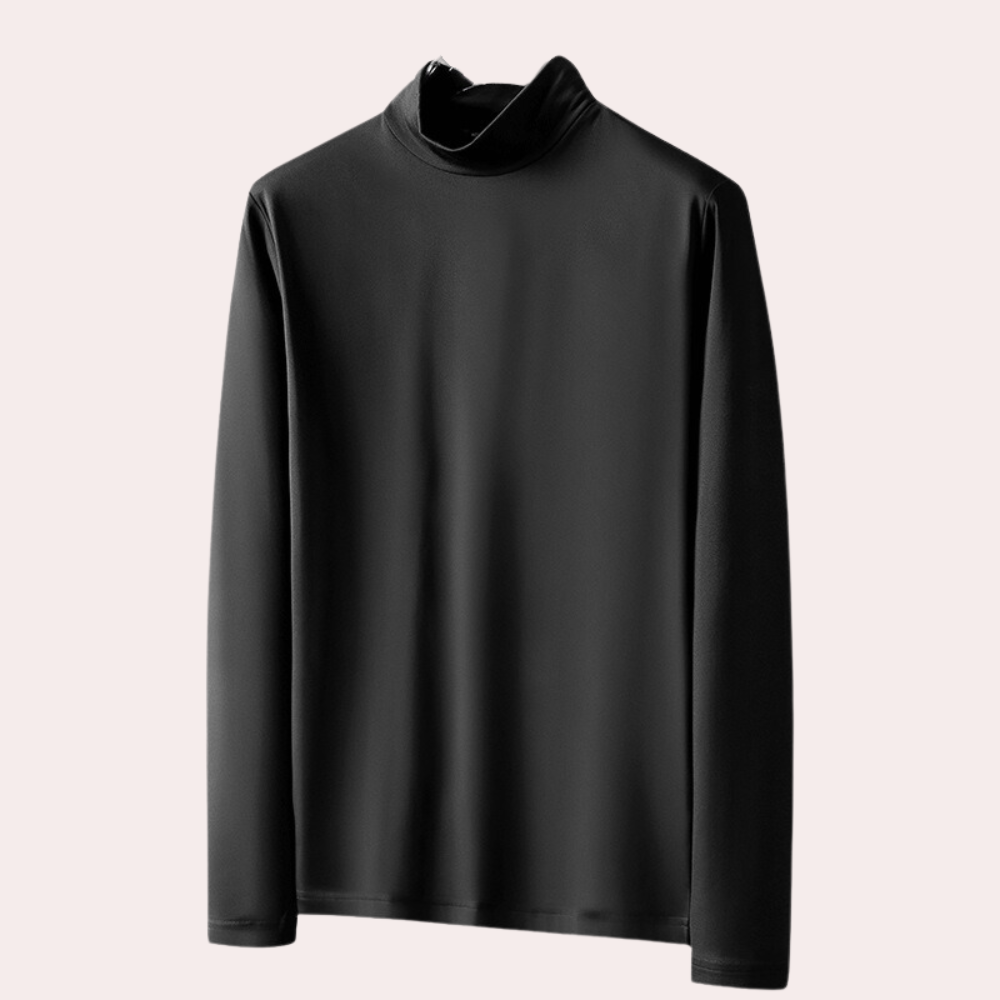 Casual men's long sleeve shirt, warm & comfortable polyester for winter layering. Breathable and wrinkle-resistant fabric.
