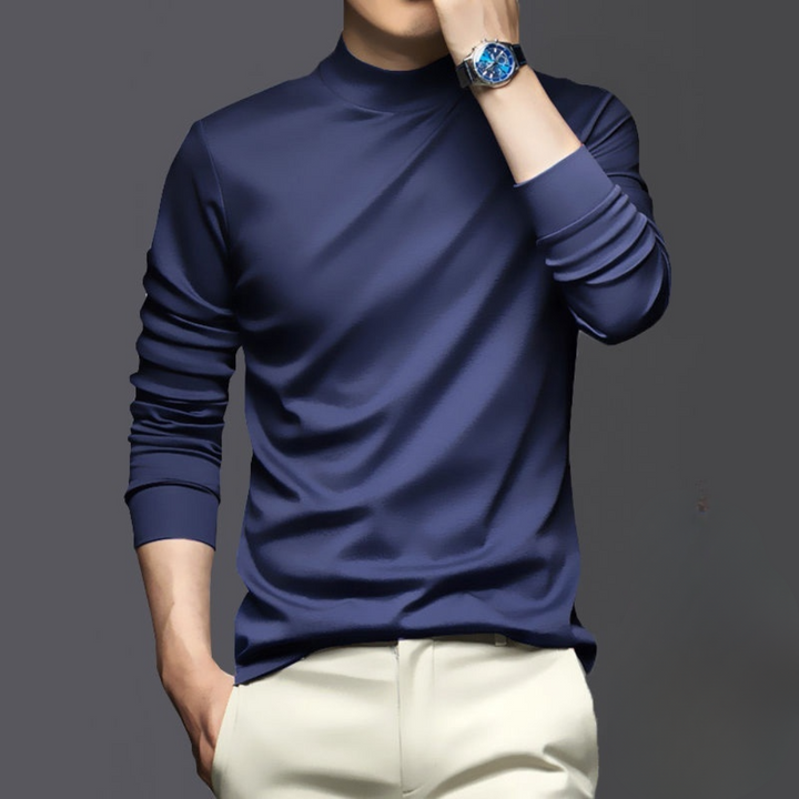 Dario men's comfortable long sleeve shirt, ideal for warm winter layering. Breathable, wrinkle-free polyester casual wear.
