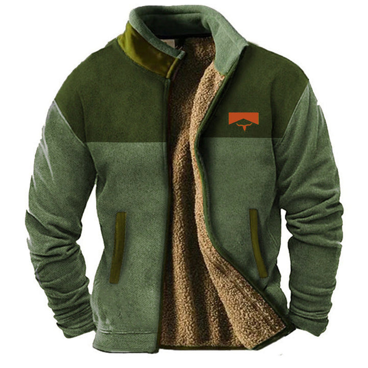 Men's warm outdoor jacket with full zip, perfect for winter adventures & everyday comfort. Durable casual outerwear.
