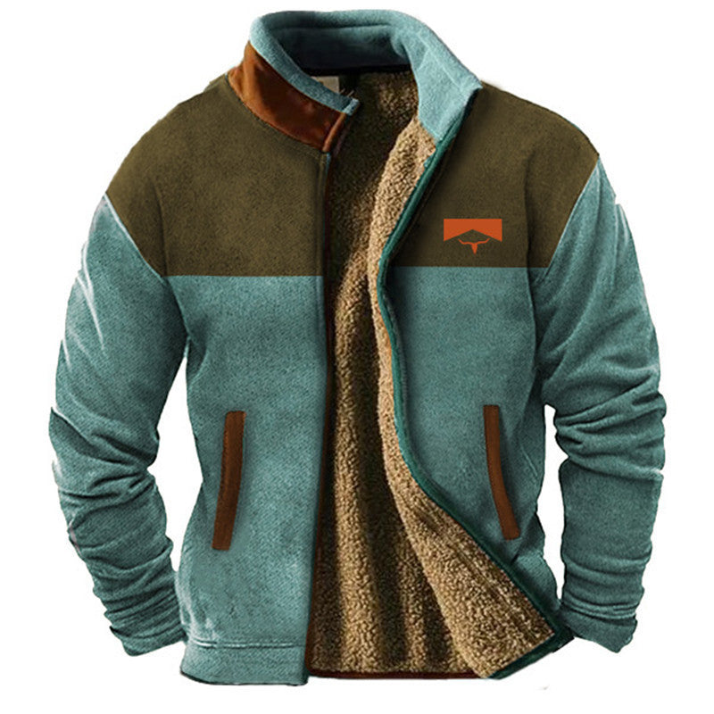 Durable men's full zip outdoor jacket, offering warmth and comfort for winter & casual wear. Essential everyday outerwear.