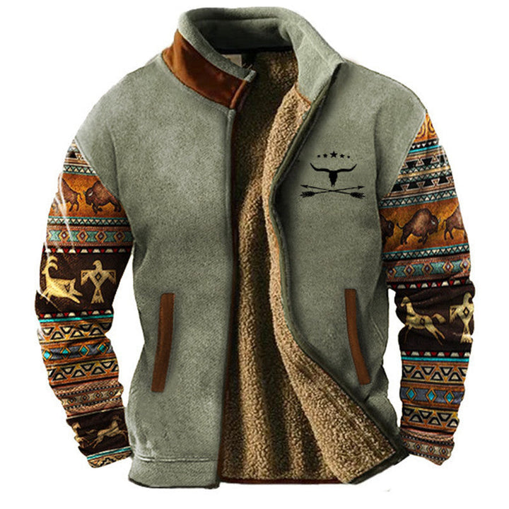 Warm men's outdoor jacket, comfortable and versatile winter coat for casual wear & outdoor activities. Full zip design.