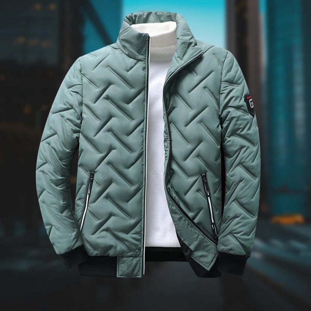 Men's warm quilted bomber jacket, ideal for winter. Stylish & casual autumn outerwear.
