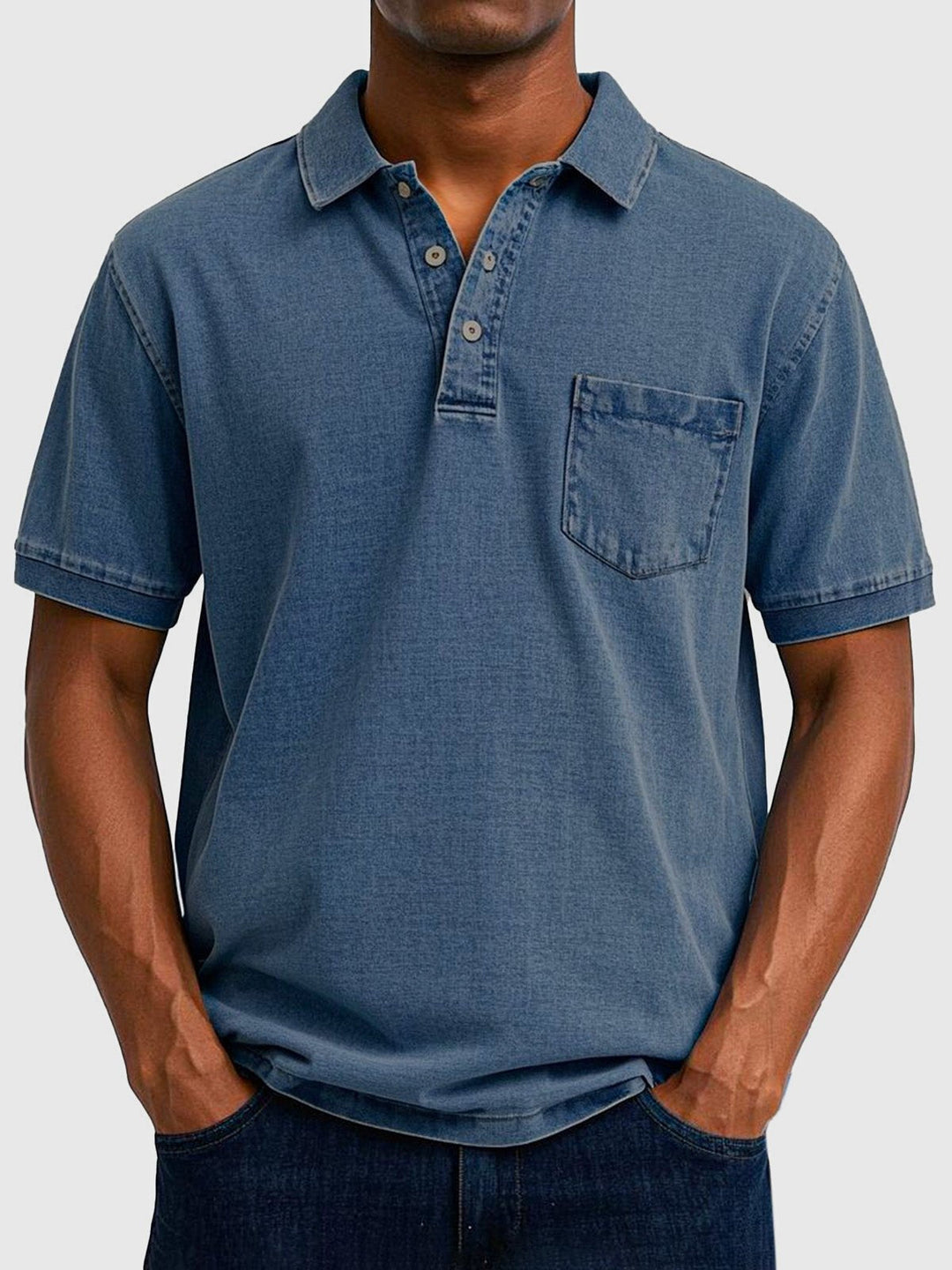 Men's everyday washed polo shirt, short sleeve and relaxed fit. Comfortable button-neck design.