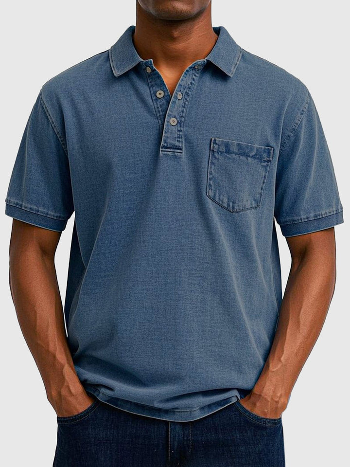 Men's everyday washed polo shirt, short sleeve and relaxed fit. Comfortable button-neck design.