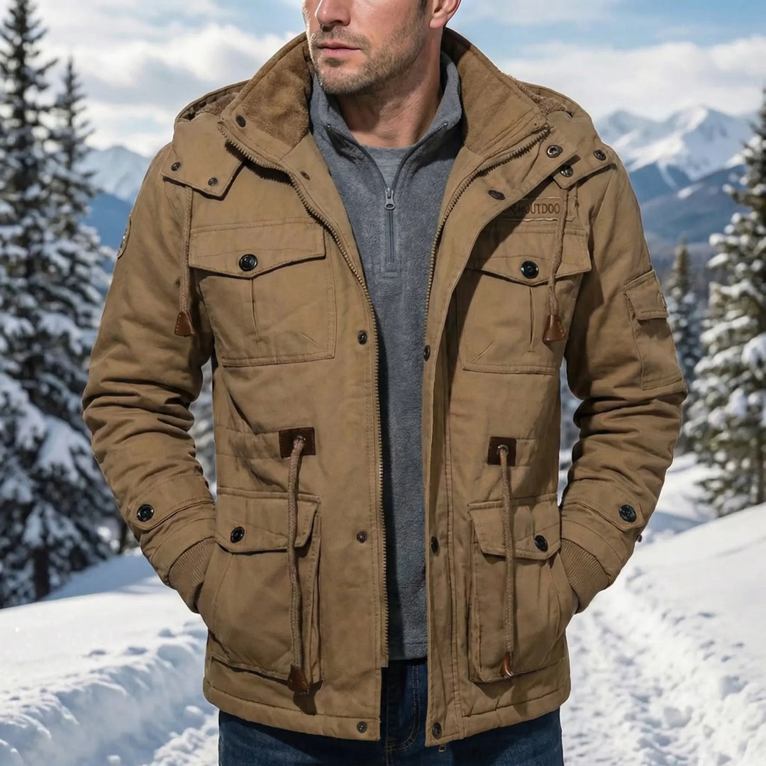 Men's water-repellent everyday parka, urban style. Ideal windproof outerwear for fall & winter weather protection.