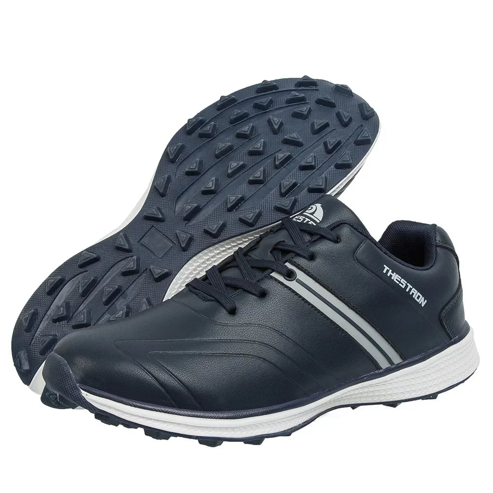 Fixed spike men's golf shoes, waterproof, built for superior traction, comfort & performance.