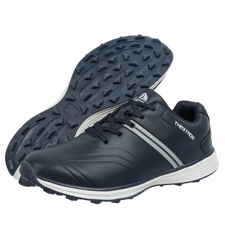 Fixed spike men's golf shoes, waterproof, built for superior traction, comfort & performance.