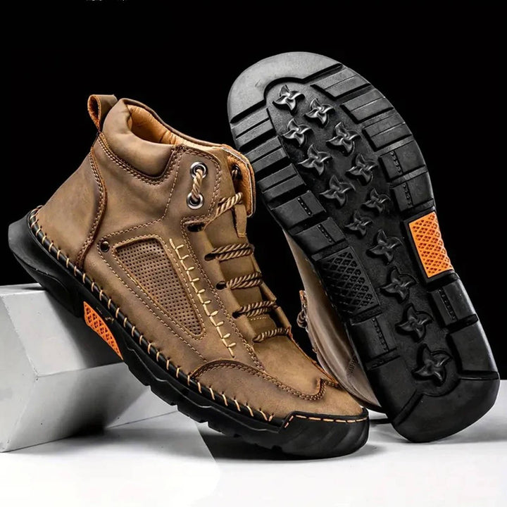 Men's outdoor waterproof boots, offering ultimate arch support and durability for any hike.