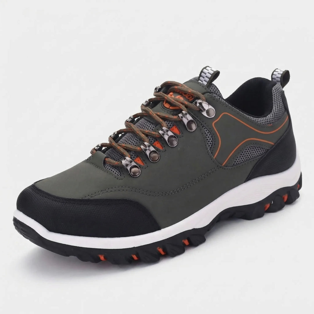 All-weather men's low-cut waterproof hiking shoes designed for adventure and comfortable outdoor walking.