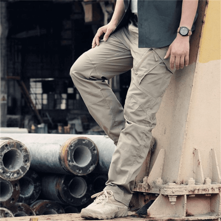 Comfortable men's waterproof tactical pants, ideal for hiking and outdoor adventure.
