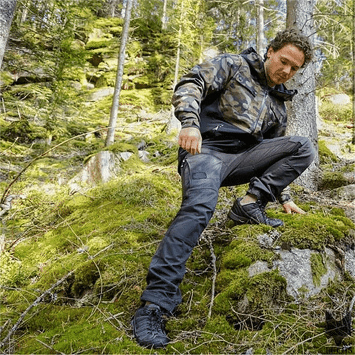 Men's durable waterproof tactical cargo pants, perfect for outdoor hiking and adventure.