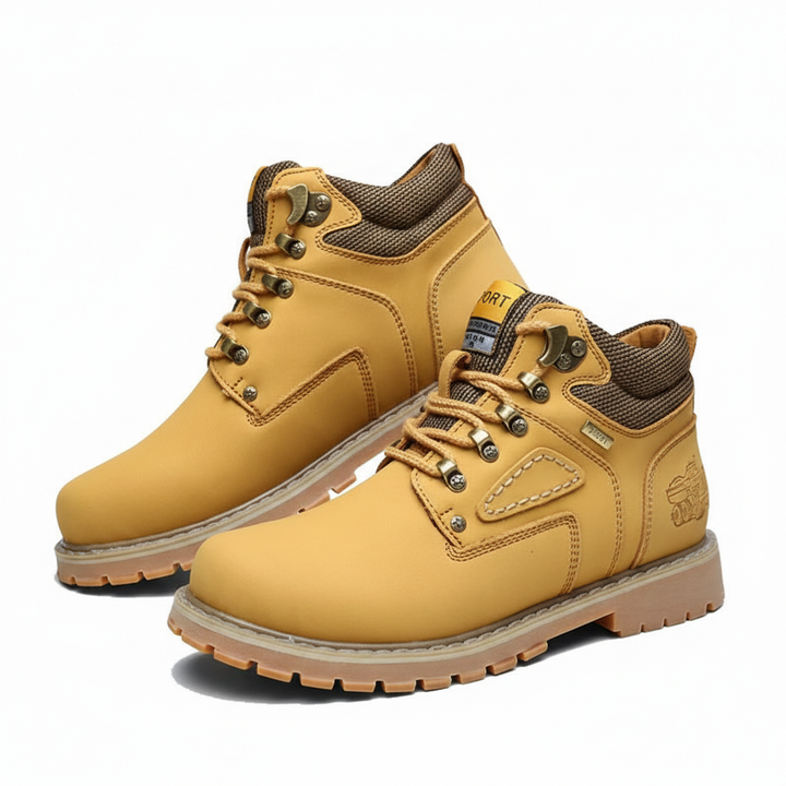 Men's waterproof winter boots, providing warmth & traction for snowy days.