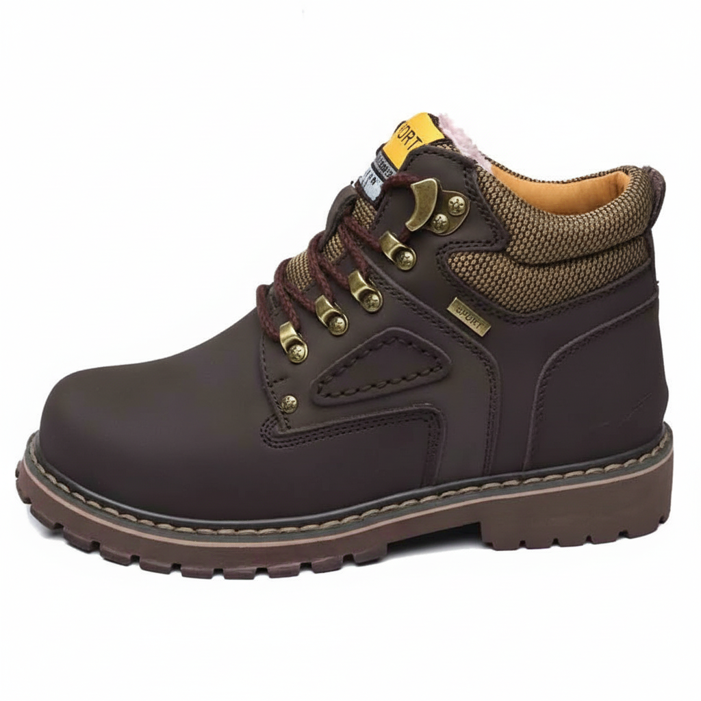 Durable men's winter footwear: waterproof sneakers with foot protection.