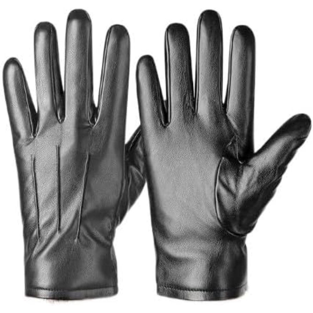 Premium men's thermal leather gloves, touchscreen compatible, perfect for cold weather.
