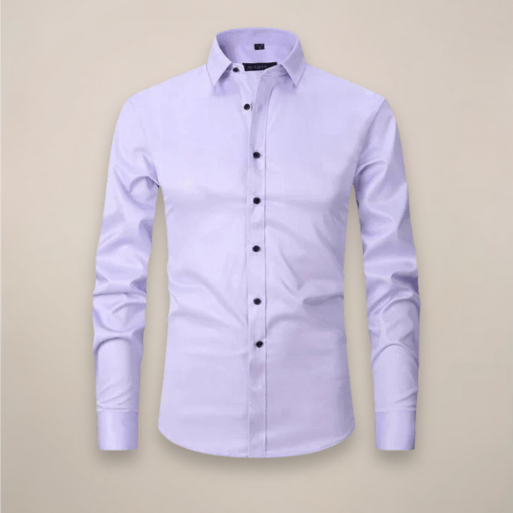 Durable men's wrinkle-free long-sleeve shirt, classic fit, built for enduring workwear.