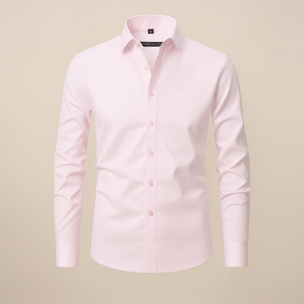 Sophisticated men's button-up shirt, long-sleeve, wrinkle-free, for a smart, sharp look.