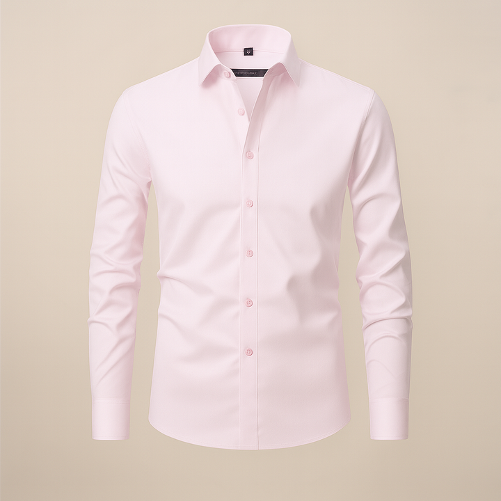 Sophisticated men's button-up shirt, long-sleeve, wrinkle-free, for a smart, sharp look.