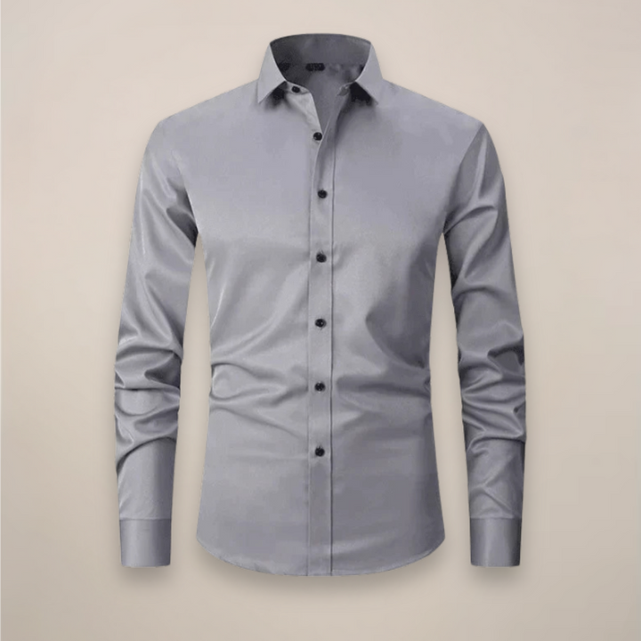 Men's fashion long-sleeve shirt, wrinkle-free, a contemporary choice for style-conscious men.