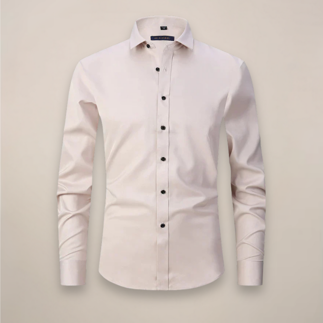 Everyday men's long-sleeve button-up, wrinkle-free, perfect for a consistently sharp profile.