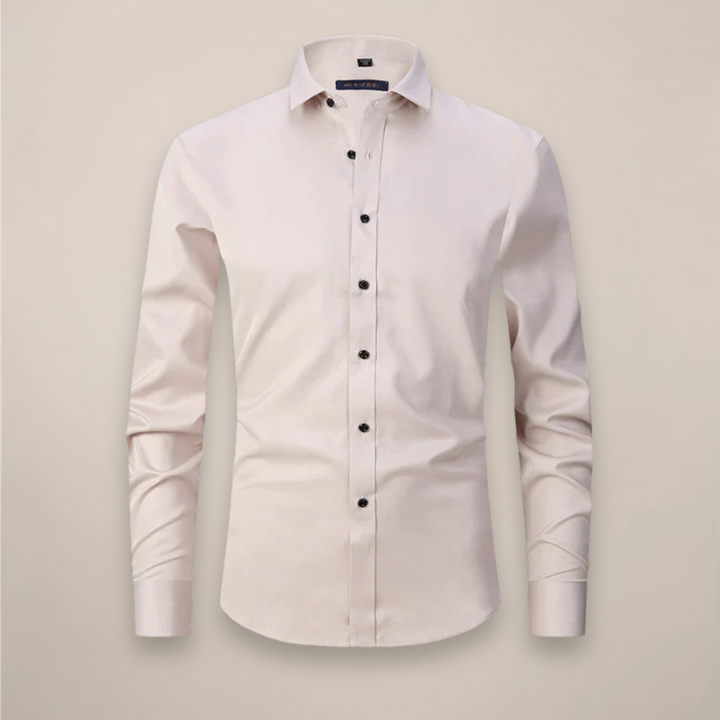 Everyday men's long-sleeve button-up, wrinkle-free, perfect for a consistently sharp profile.
