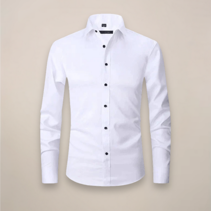 Stylish men's dress shirt, long-sleeve, wrinkle-free, essential for a polished look.