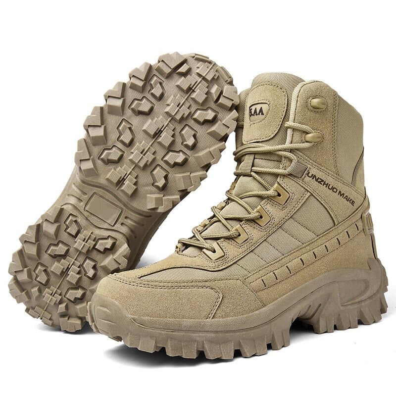 Men's versatile work boots, tactical hiking footwear, durable and rugged with superior traction.