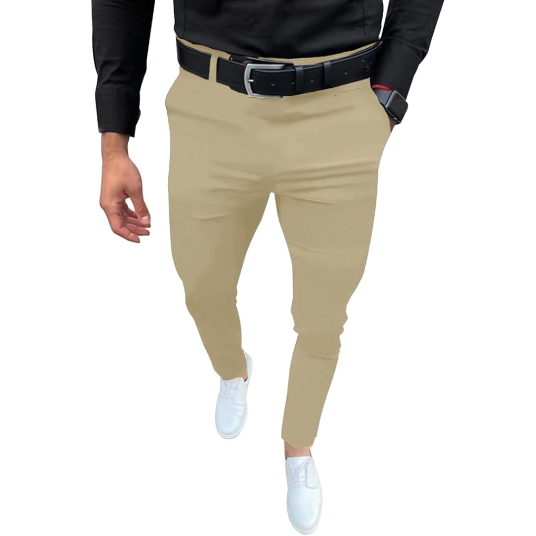 Casual men's Evert slim fit stretch trousers, perfect for relaxed outings while maintaining sharp style.