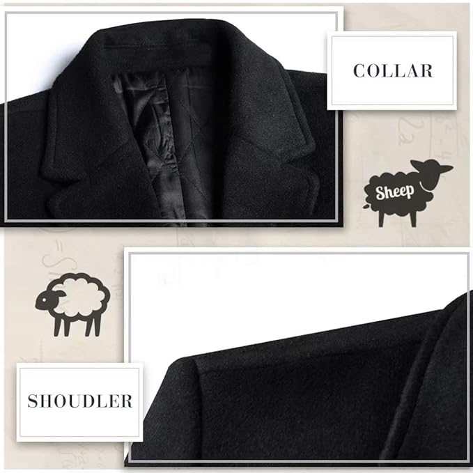 Pedro men's classic trench coat, a stylish wool-blend long jacket for essential winter outerwear.