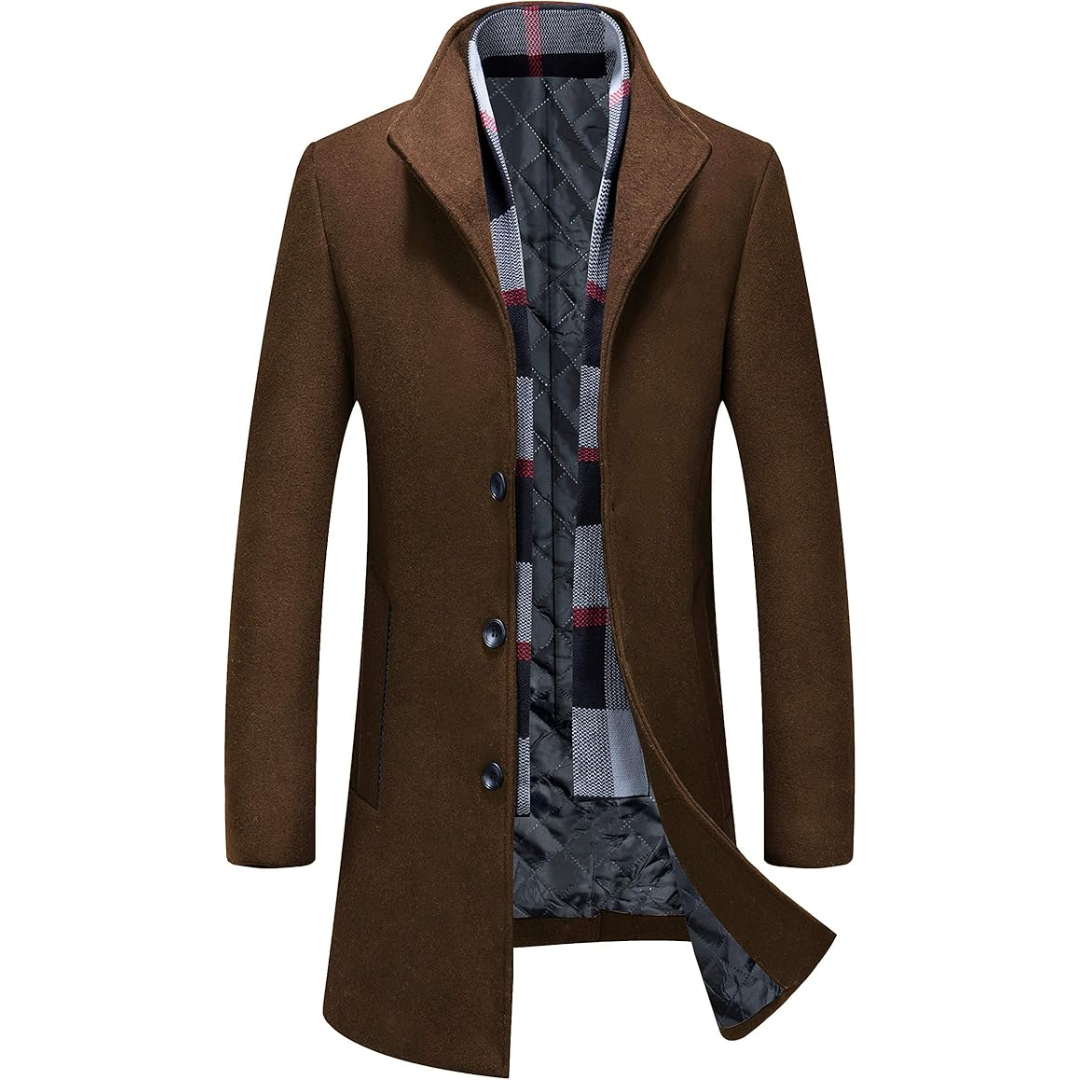 Pedro men's stylish long trench coat, versatile for formal or casual winter fashion.